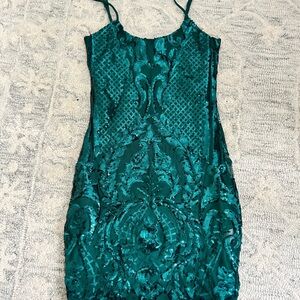 Lucy in the Sky Teal Sequin Dress